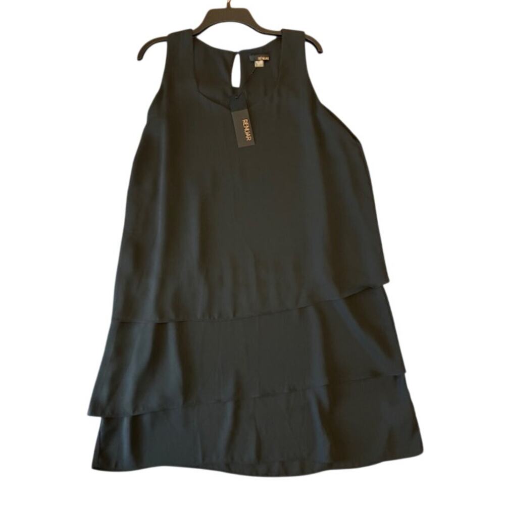 Renuar Tiered Dress Scoop Neck Sleeveless Classic LBD‎ Sz Med New